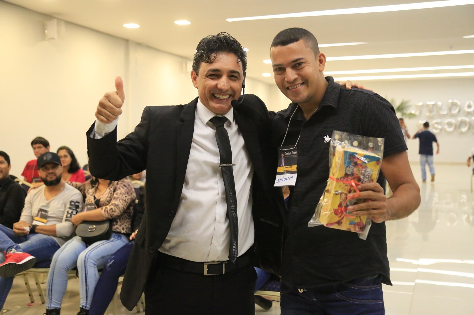Participante premiado — Interação durante a palestra
